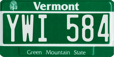 VT license plate YWI584