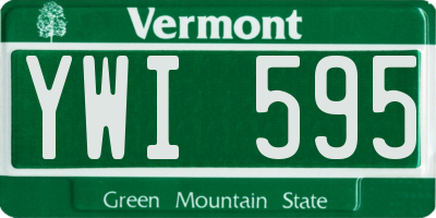 VT license plate YWI595