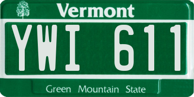 VT license plate YWI611