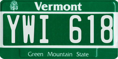 VT license plate YWI618
