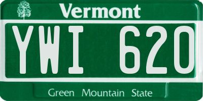 VT license plate YWI620
