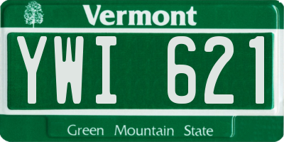 VT license plate YWI621