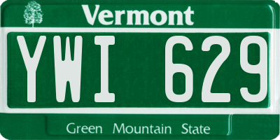 VT license plate YWI629