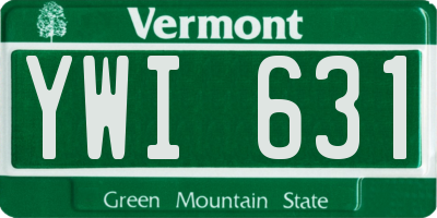 VT license plate YWI631