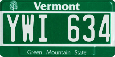 VT license plate YWI634