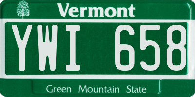 VT license plate YWI658