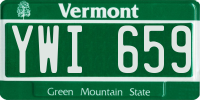 VT license plate YWI659