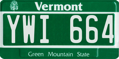 VT license plate YWI664