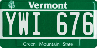 VT license plate YWI676
