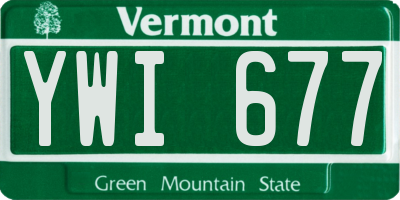 VT license plate YWI677