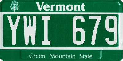 VT license plate YWI679