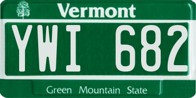 VT license plate YWI682