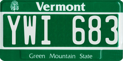 VT license plate YWI683