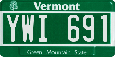 VT license plate YWI691