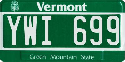 VT license plate YWI699