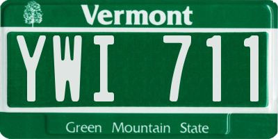 VT license plate YWI711