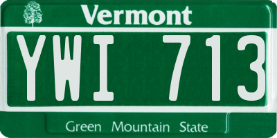 VT license plate YWI713
