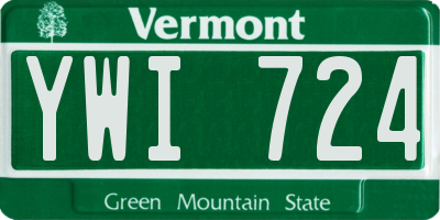 VT license plate YWI724