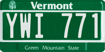VT license plate YWI771