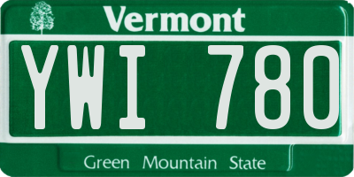 VT license plate YWI780