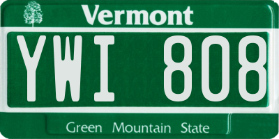VT license plate YWI808