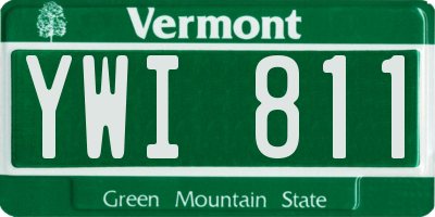 VT license plate YWI811