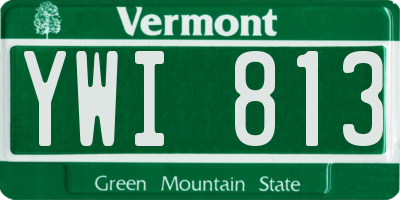 VT license plate YWI813