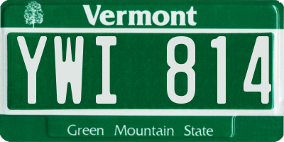 VT license plate YWI814