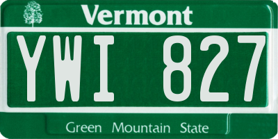 VT license plate YWI827