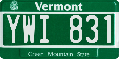 VT license plate YWI831