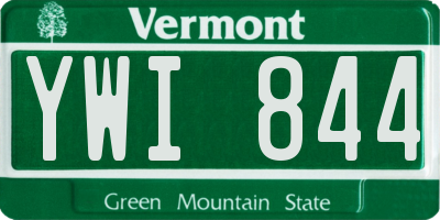 VT license plate YWI844