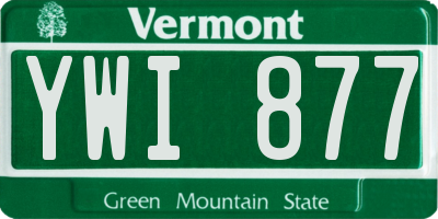 VT license plate YWI877