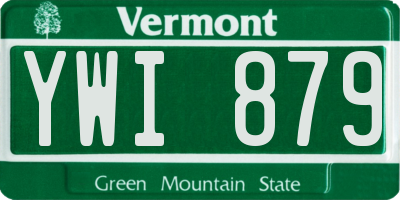 VT license plate YWI879