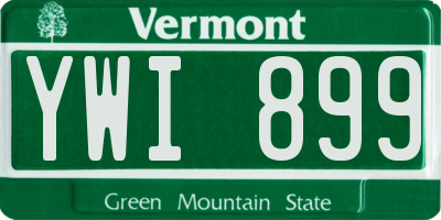 VT license plate YWI899