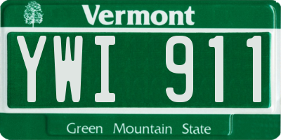 VT license plate YWI911