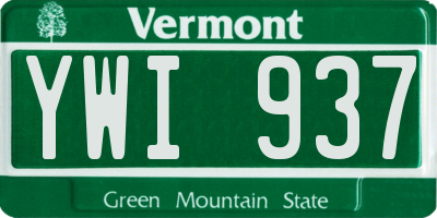 VT license plate YWI937