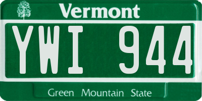 VT license plate YWI944