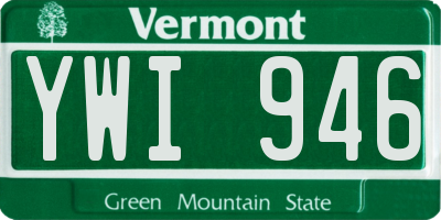 VT license plate YWI946