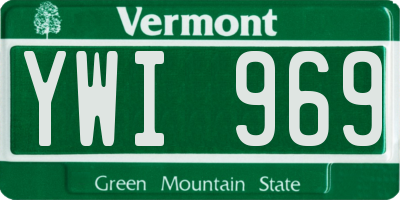 VT license plate YWI969