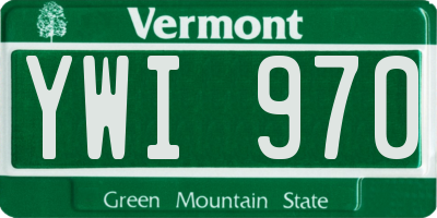 VT license plate YWI970
