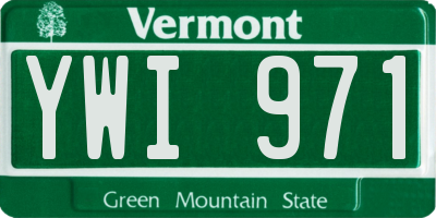 VT license plate YWI971
