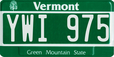 VT license plate YWI975