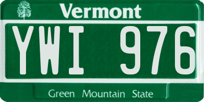 VT license plate YWI976