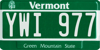 VT license plate YWI977