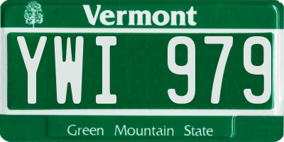 VT license plate YWI979