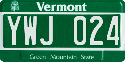 VT license plate YWJ024