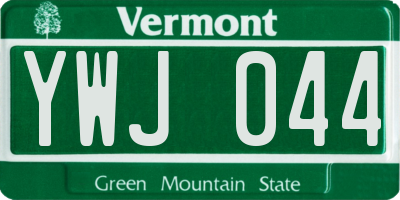 VT license plate YWJ044
