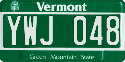 VT license plate YWJ048