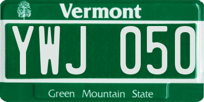 VT license plate YWJ050