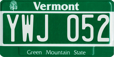 VT license plate YWJ052